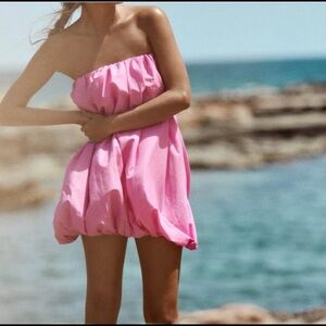 Zara Balloon Strapless Mini Dress